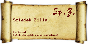 Szladek Zilia névjegykártya